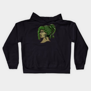 Medusa Ladyhead Tattoo Style Kids Hoodie